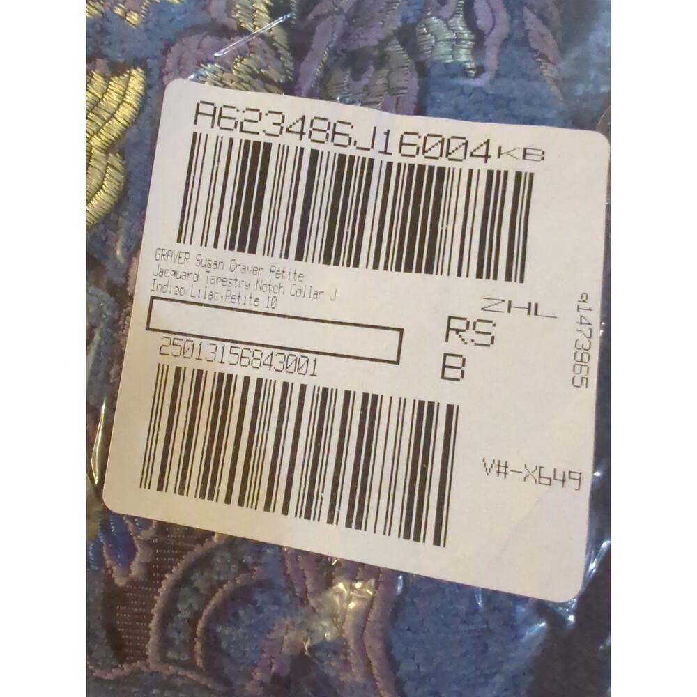 Susan Graver Women's Blazer Jacket Size 10 P Jacquard Multi-colored A623485 - Picture 5 of 5